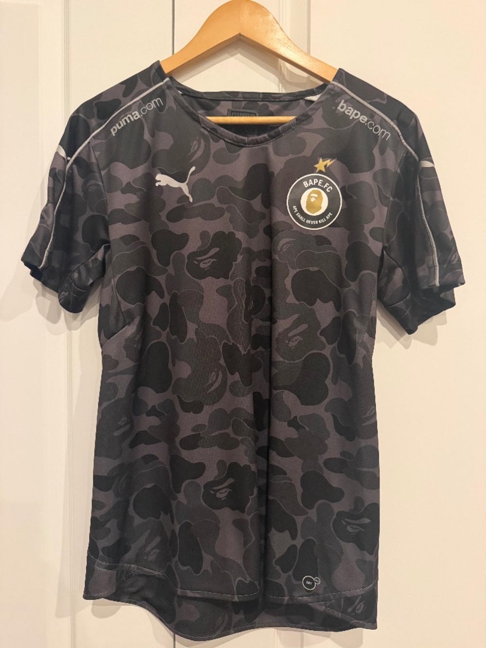 BAPE x PUMA FC ABC Camo Soccer Jersey Black Size M Rare